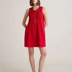 Quince 100% Organic Cotton Gauze Sleeveless Swing Dress